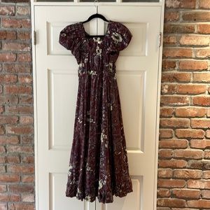 Ulla Johnson Nanette Puff Sleeve Midi Dress, Size 6